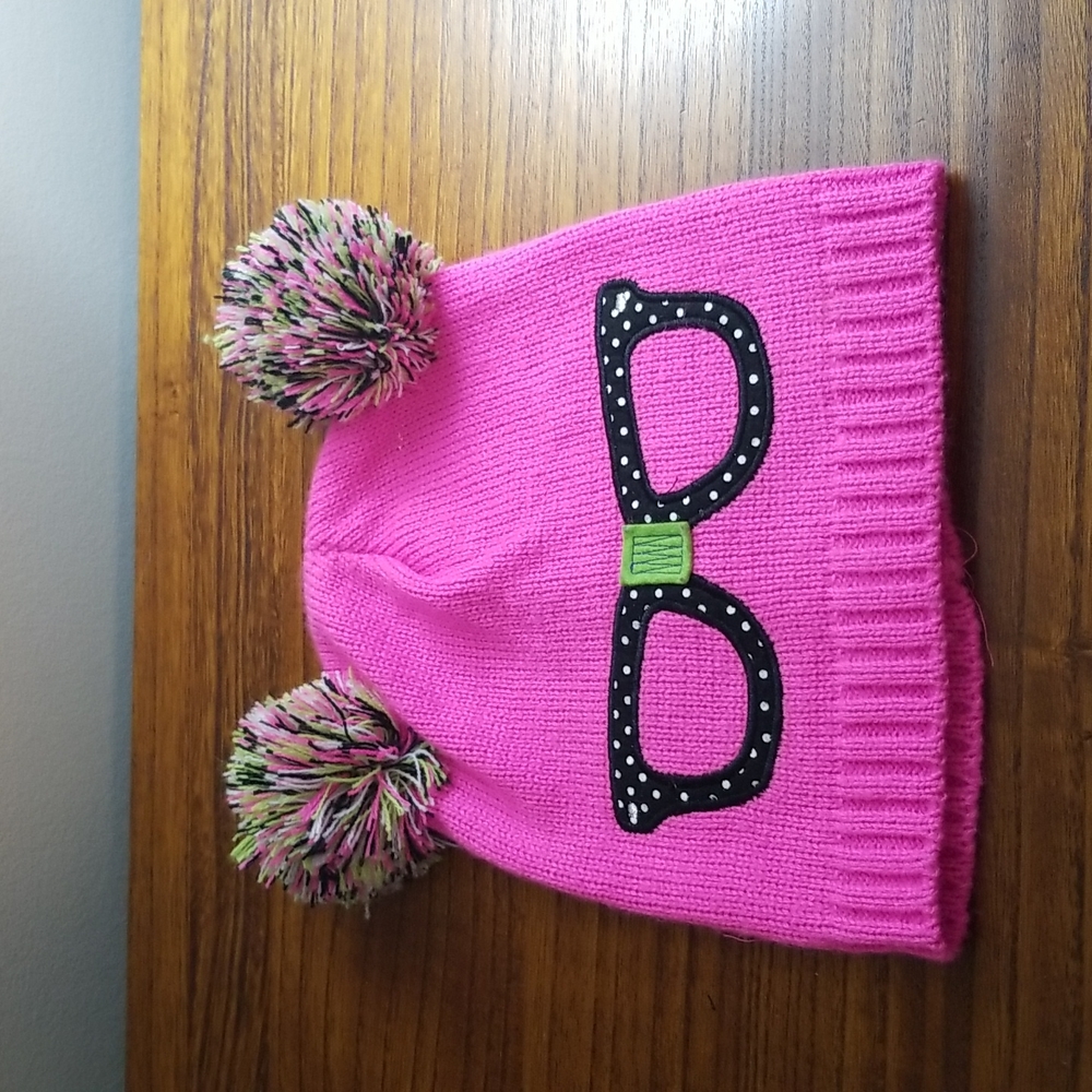 Joe Boxer stocking cap with dual pompoms and glasses